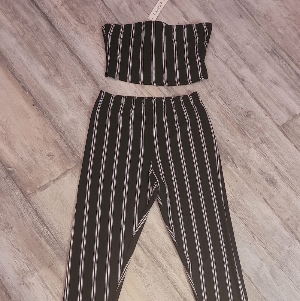 Pin stripe pants set